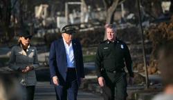 Donald Trump visitó Los Ángeles y prometió medidas para evitar que se repitan los incendios forestales