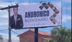 Instalan otra valla de Andrónico Rodríguez, esta vez en la ciudad de Santa Cruz