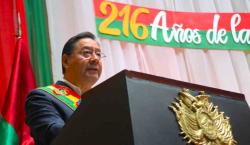 Arce en sesión de honor: “La Paz ingresará por primera vez a la era de los hidrocarburos”
