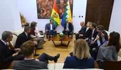 Arce se reúne con la OEA y la Unión Europea; se compromete a una transición democrática de gobierno