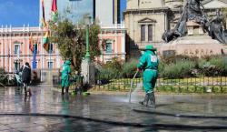 Trabajos de restauración y remodelación en plaza Murillo comenzarán el martes por la transmisión de mando