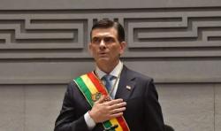 Sin la whipala, la kantuta y el patujú, Rodrigo Paz luce una banda presidencial solo con el escudo nacional