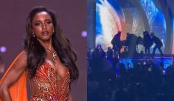 Miss Jamaica sufre fuerte caída y es retirada en camilla