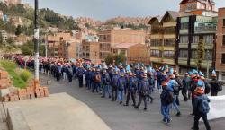 Mineros cooperativistas protestan en La Paz en rechazo del Decreto Supremo 5503