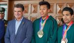 Rodrigo Paz recibe al bicampeón Moscoso y promete políticas de apoyo al deporte